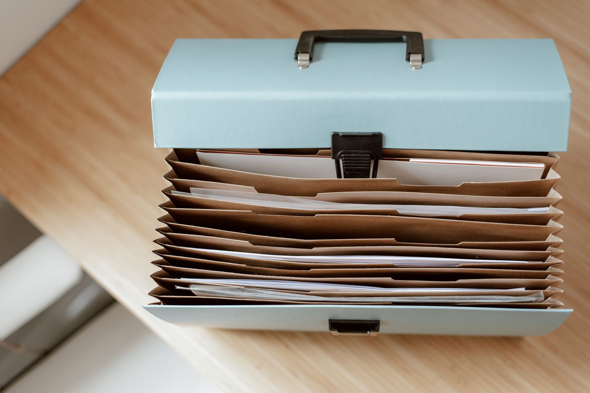 Documents and papers on a table